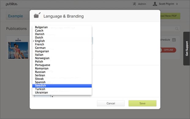 Choosing a language on group level step 3