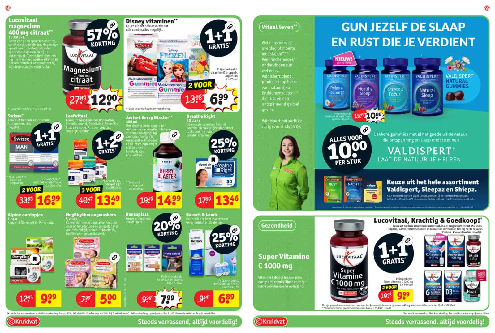 Spread from Kruidtvat's weekly ad displaying an array of products.