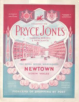 Cover of a 1933 catalogue from Pryce-Jones in Newtown.