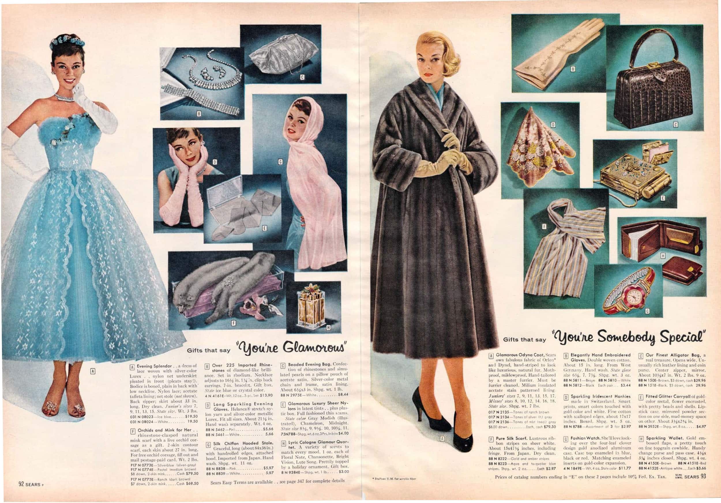 Page 92 & 93 of a 1957 Sears Christmas catalog.