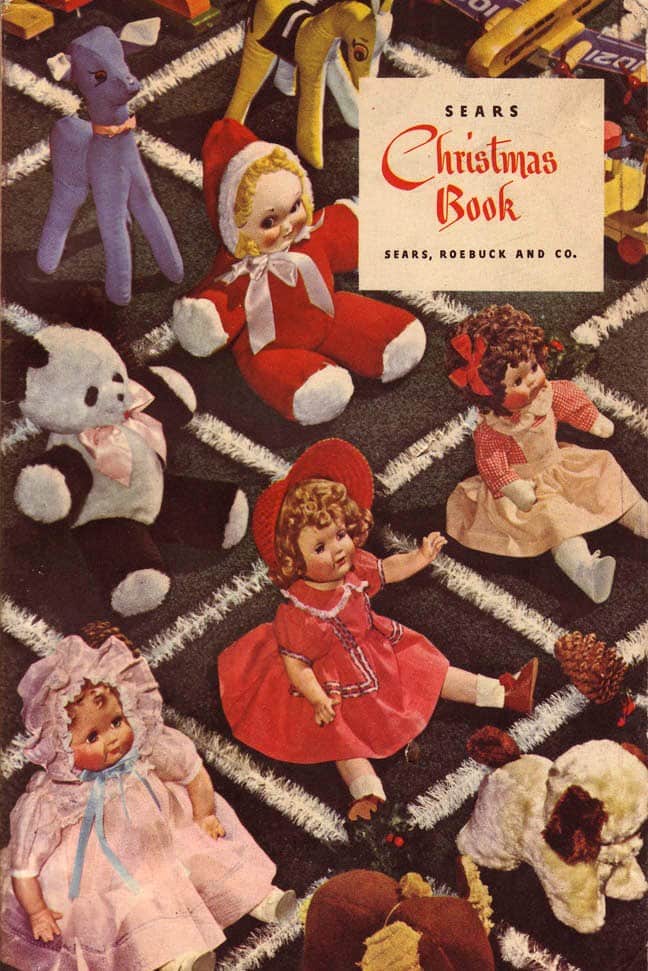 Cover of a 1944 vintage Sears Christmas book.